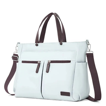 【 Laptop Bag 】 Nylon casual ladies' laptop bag, daily commuting briefcase, lightweight double main pocket single-shoulder bag Zenn Organics Inc