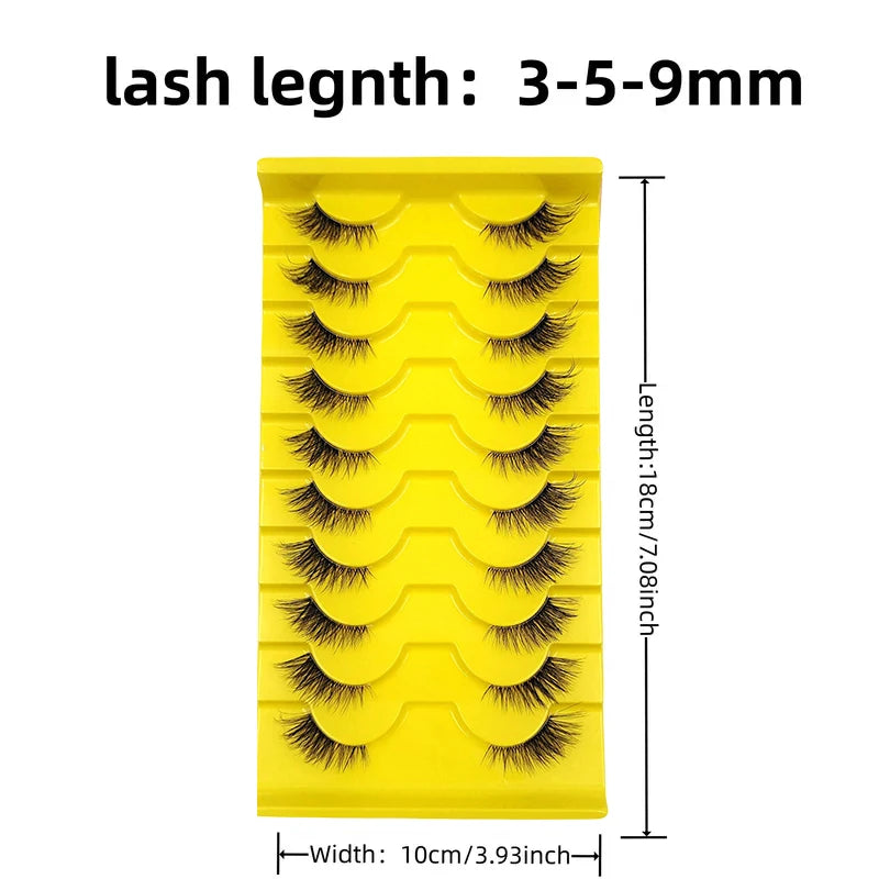 10 Pairs Elegant Faux False Eyelashes, Wispy Cat Eye Design for Natural Fluffiness - Perfect for Everyday Glam Zenn Organics Inc