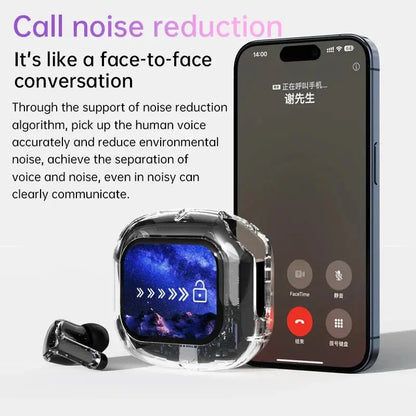 True Wireless Bluetooth Earbuds 5.4 Earphones ANC Noise Reduction Stereo Bass HD Mic Gamer Headset with LED Touch Screen Control Zenn Organics Inc