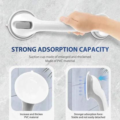 1/2Pcs Showers Grab Bars Free Punch Bathroom Handle Anti Slip Safety Suction Cups Bathtub Grab Bar For Elderly Children Support Zenn Organics Inc