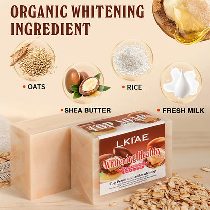 Organic Fresh Milk Whitening Soap Bar, Lighten, Improve Skin Elasticity, Handmade Soap For Face, Body and Hands, 150g/5.3 oz Zenn Organics Inc