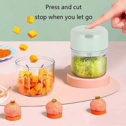 250ML Electric Kitchen Food Chopper Mini USB Food Crusher Portable Meat Grinder Vegetable Chopper For Kitchen household Outdoor Zenn Organics Inc