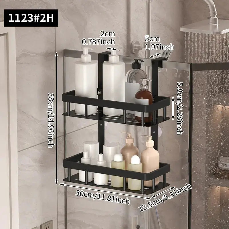 2/3 Tier Shower Organizer Rack - No-Drill Hanging Design for Bathroom & Shower Essentials, Shower Caddies Bathroom Organizer Zenn Organics Inc