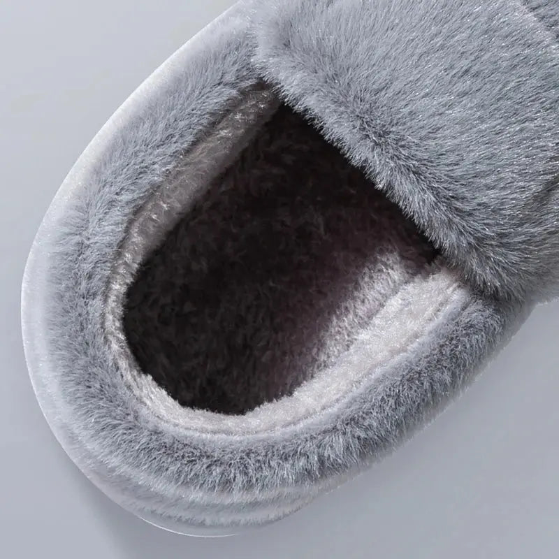 Men's slippers Winter Solid Color Wrap Heels Plush Slippers Non-slip Warm Women Men Home Casual Cotton Shoes Big Size 50 51 Zenn Organics Inc