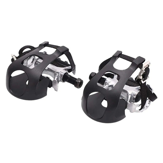 Exercise Bike Pedals with Clips and Straps Lightweight Bike Replacement Parts for Indoor Riding Stationary Bike Home Gym Zenn Organics Inc