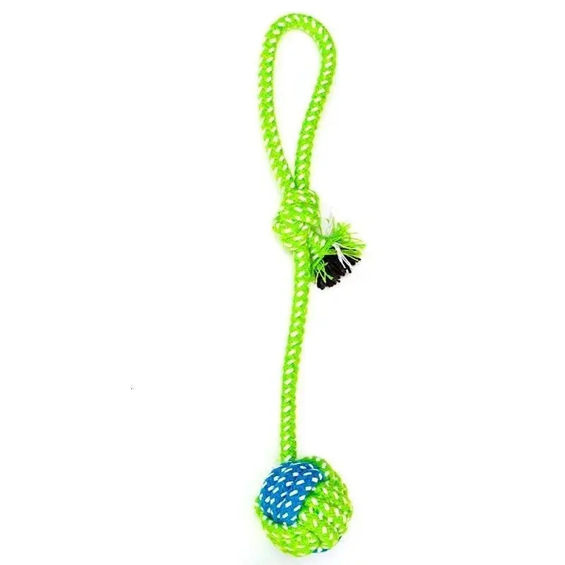 Zenn Organics Inc pet dog toy featuring a cotton rope ball for small and large dogs, ideal for chewing and interactive play.