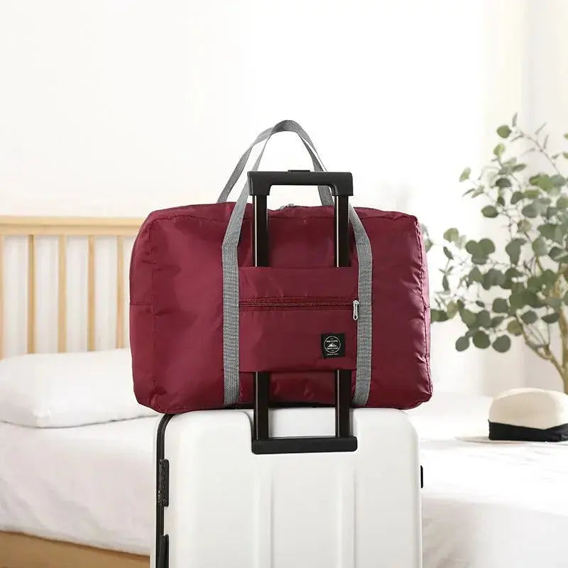Fashionable Foldable Travel Bag: Large Capacity, Splash-Proof Carry-On Luggage Handbag for Unisex Fitness & Holiday Trips Zenn Organics Inc