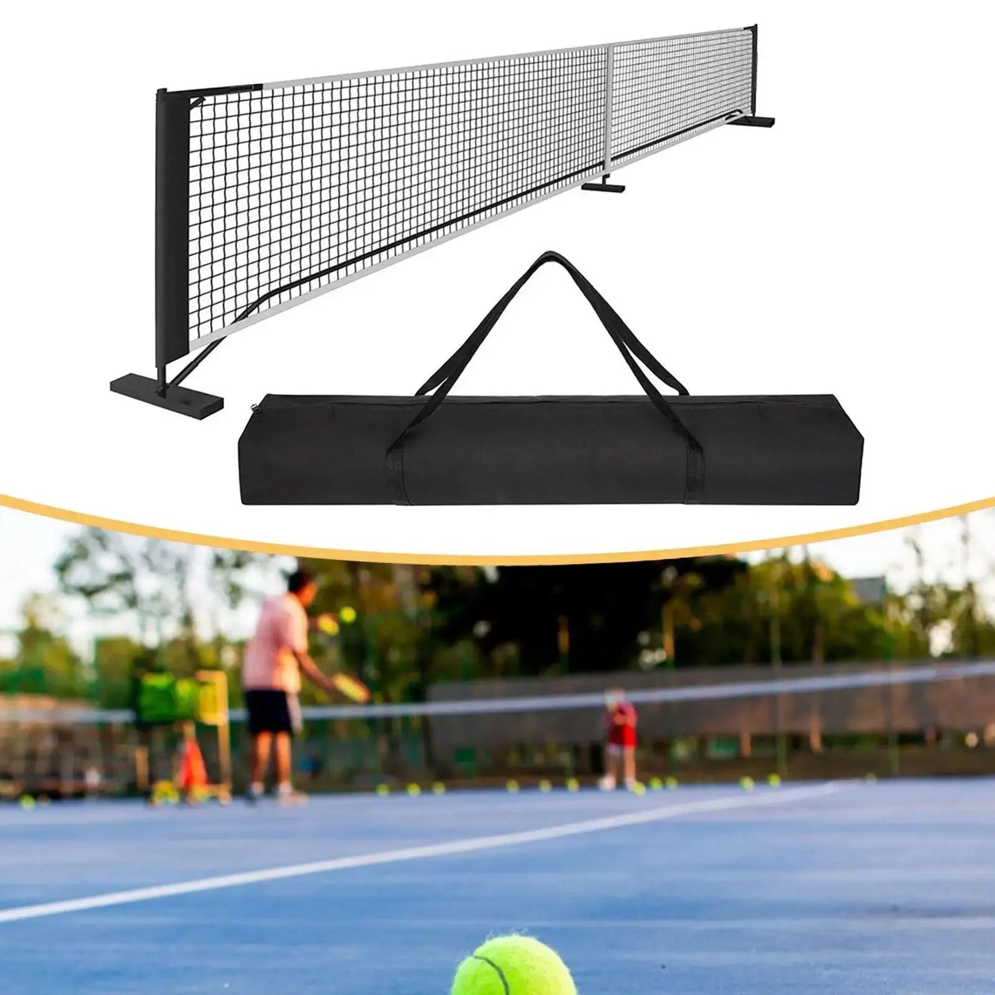 Portable Pickleball Net System Regulation Size with Carrying Bag with Metal Frame 22 Feet Badminton Net for Indoor Outdoor Game Zenn Organics Inc