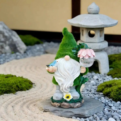 Garden Gnome Solar Light Outdoor Waterproof LED Decor for Yard Patio Flower Bed Pathway Water Feature Glow Night Light Figurine Zenn Organics Inc