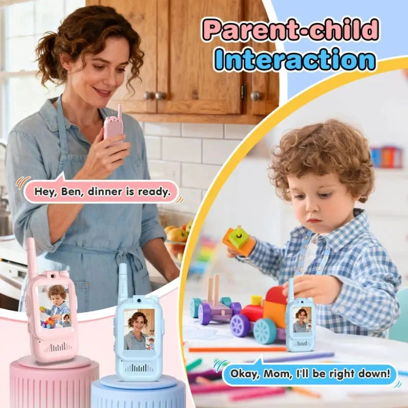 Kids Video Walkie Talkie with 2" HD Screen  One-Click HD Call Intercom For Children Gadgets Technology Gift Zenn Organics Inc