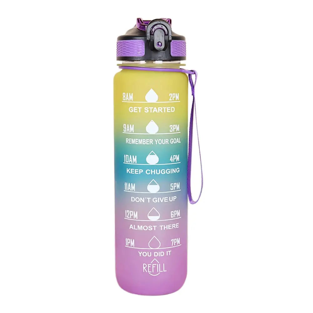 1L Water Bottle Portable Sport Water Bottle Pretty Drink Bottle Leakproof Gym Water Bottle for Outdoor Travel Fitness Cycling Zenn Organics Inc