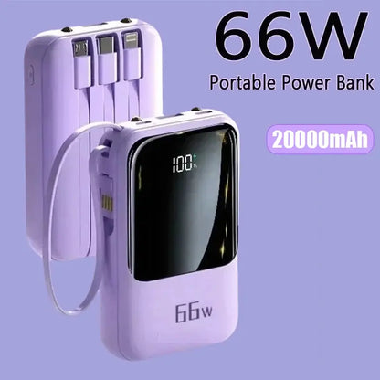 NEW 20000mAh Mini Power Bank 66W Portable Charger Fast Charging Powerbank External Spare Battery for IPhone Huawei Xiaomi Phone Zenn Organics Inc