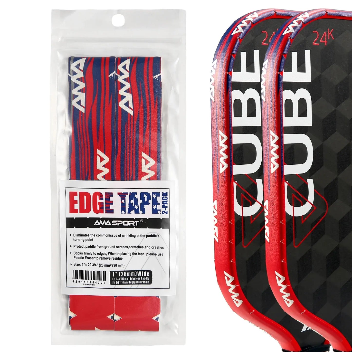 Pickleball Paddle Protection Tape New Color for 13mm/16mm/19mm Padel- 2 Units Pack Paddle Head Edge Guard- Pickleball Lead Tape Zenn Organics Inc