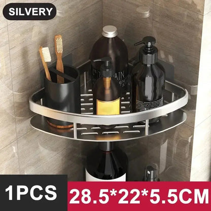 Bathroom Shelf Kitchen Storage Organizer Aluminum Alloy Shampoo Rack Shower Shelf Bathroom Accessories No Drill Shelf Zenn Organics Inc