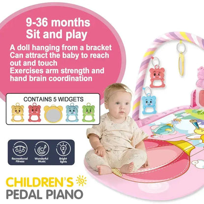 Baby Fitness Stand Music Play Gym Activity Toys Newborn Piano Crawling Blanket Pedal Game Pad Early Education 0-36 Months Gifts Zenn Organics Inc