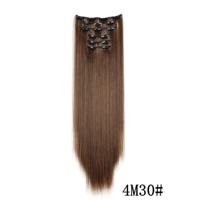 Synthetic Clips in Hair Extensions Long Straight Hairstyle Blonde Black Hairpieces Heat Resistant False Hair Daily Use Zenn Organics Inc