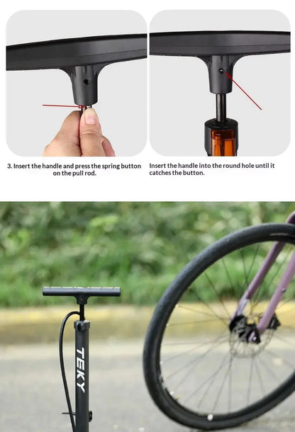 OFFBONDAGE Bike Pump 230PSI High Pressure Portable Pump Universal US/France Valves with Inflating Needle Car Motorcycle Balls Zenn Organics Inc