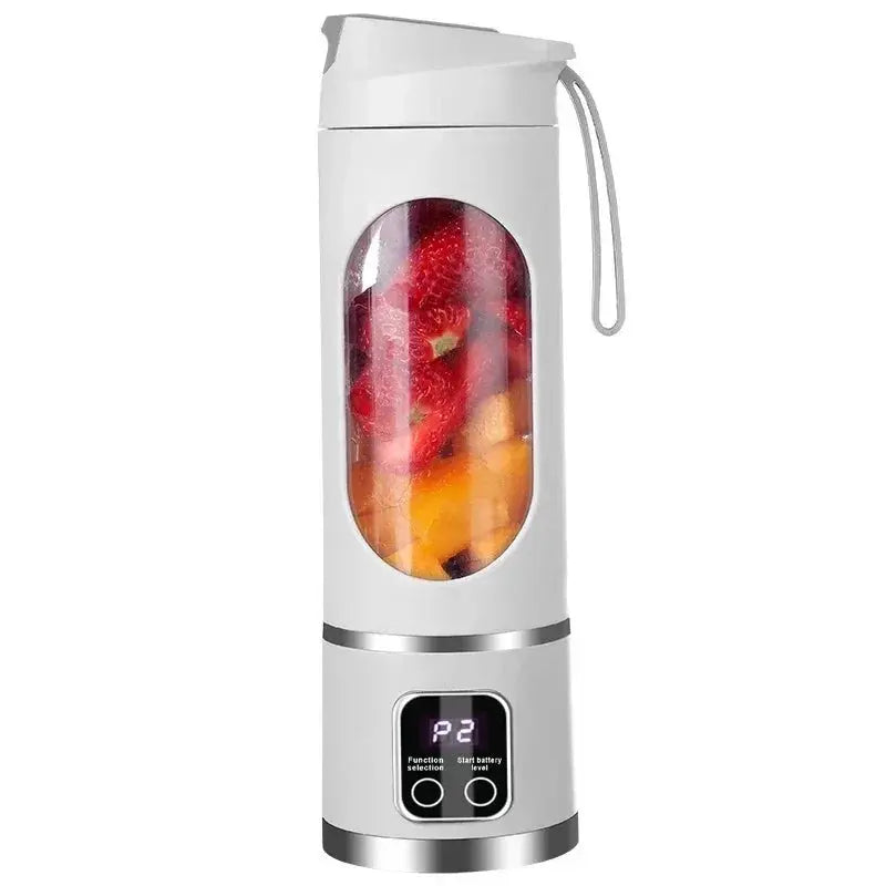 Portable Zenn Organics Inc. electric blender juicer with 450ml capacity, 8 blades, travel-friendly design, for smoothies and fresh juice