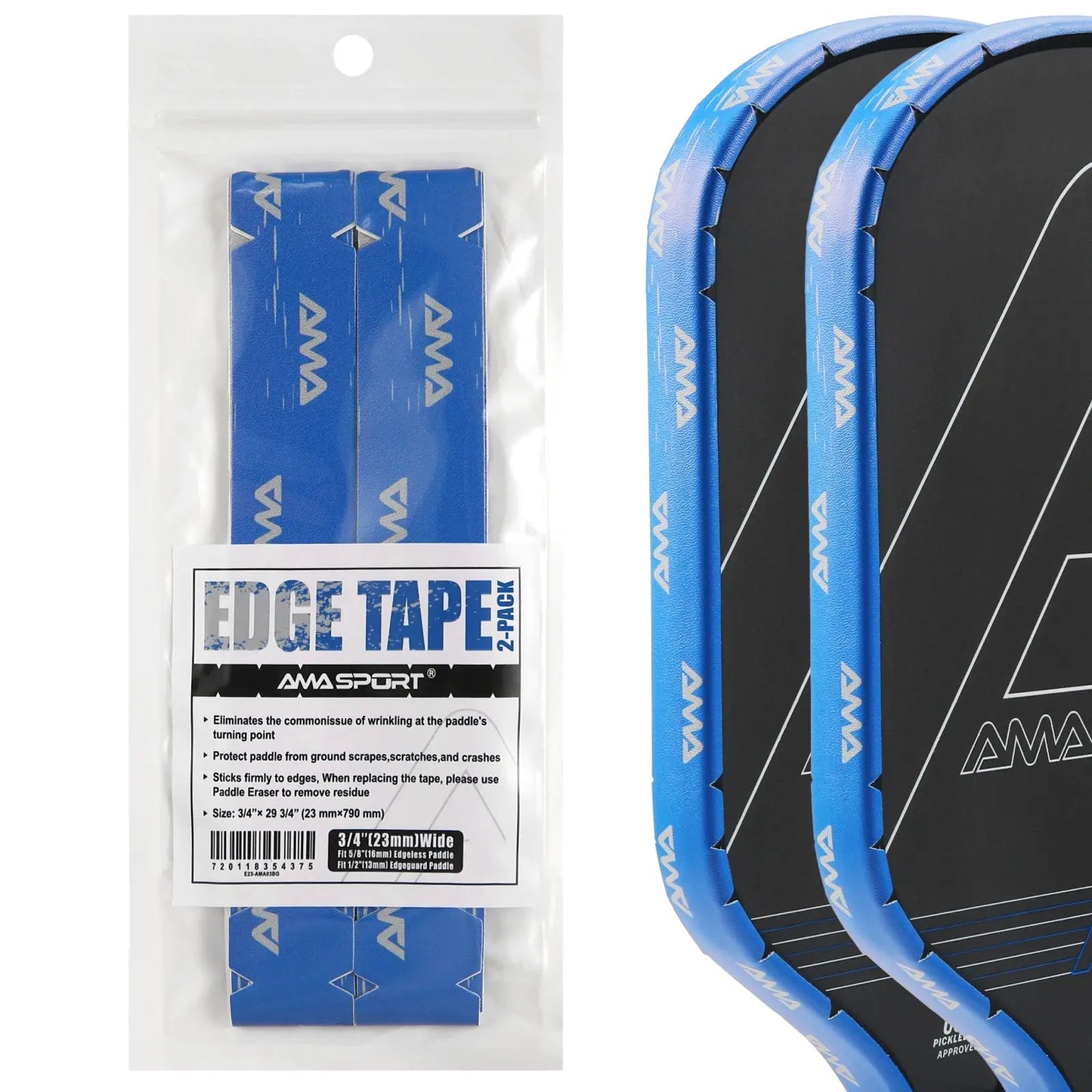 Pickleball Paddle Protection Tape New Color for 13mm/16mm/19mm Padel- 2 Units Pack Paddle Head Edge Guard- Pickleball Lead Tape Zenn Organics Inc