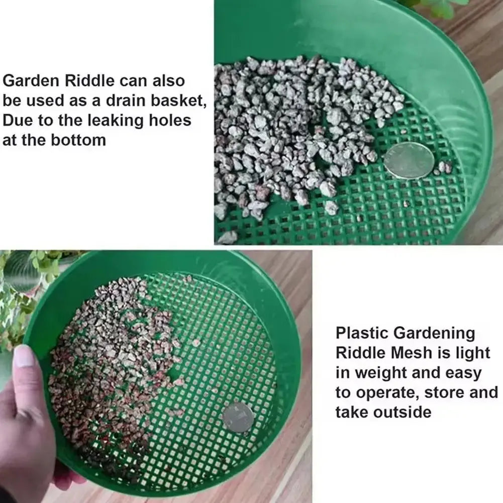 Garden Sieve Soil Sifter, Round Sieve Earth Stone Fine Gardening Tool Home Planting Sieve Screen Garden Soil Filter Net Sifter Zenn Organics Inc