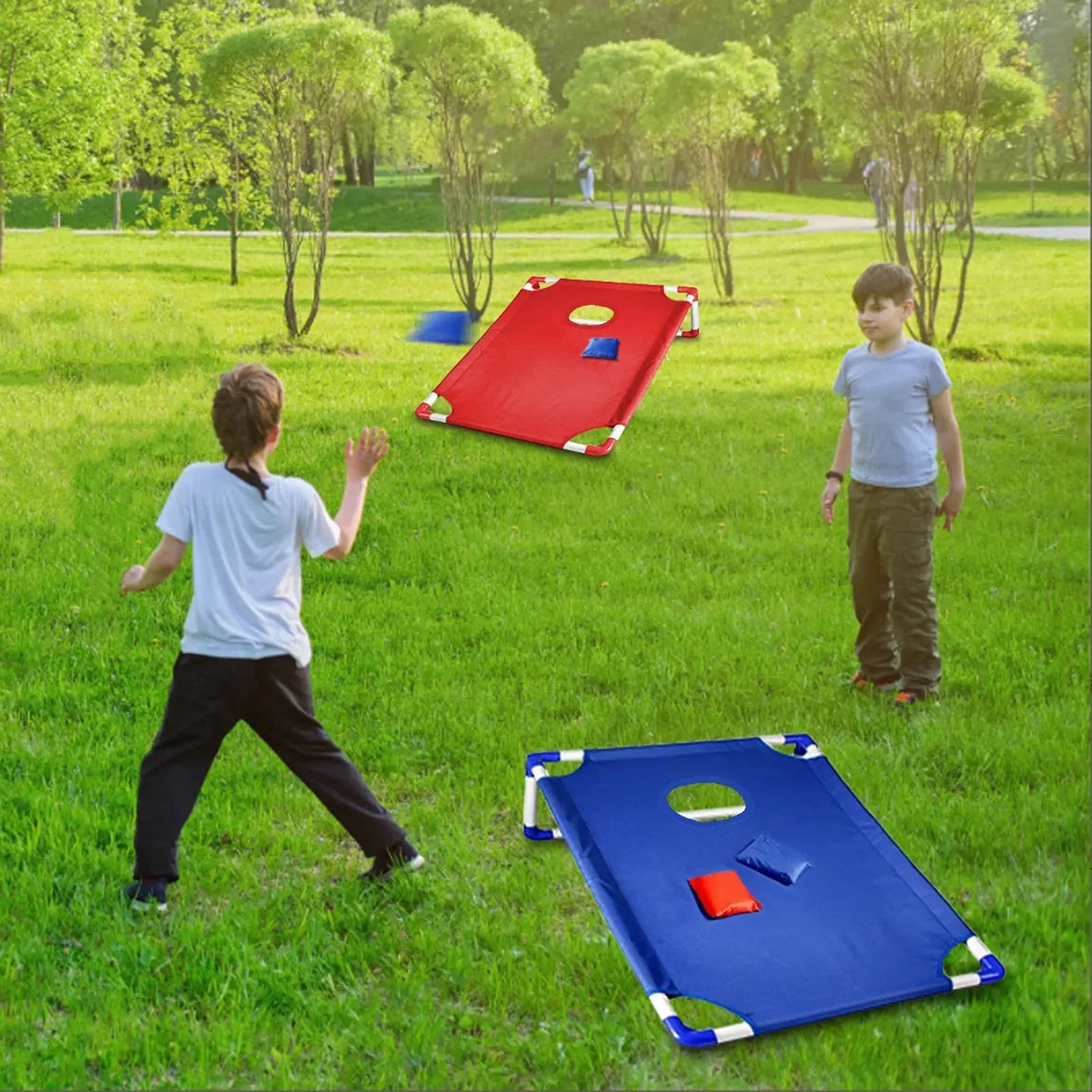 Portable Cornhole Game Set Outdoor Toss Game Set with Cornhole Game Boards for Backyard Camping and Outdoor Fun Zenn Organics Inc