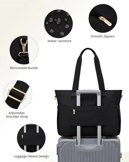 Women Laptop Tote Bag Large Capaci Handheld Shoulder Casual Crossbody Bag Commuter OL Inner Ket Nylon Fabric for 15.6 Inch Bag Zenn Organics Inc