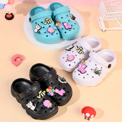 Summer Children's Slippers Boys Girls Cartoon Cute Anti-Slip Open-Toe Clogs Infant Toddler and Big Kids Sandals Zenn Organics Inc