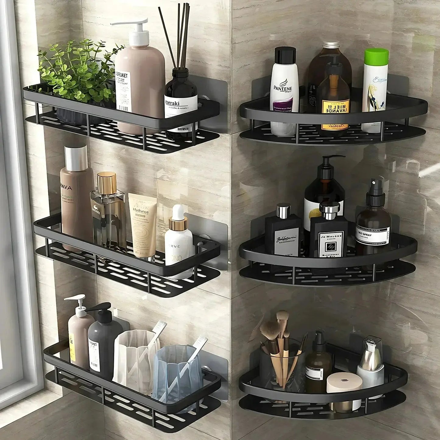 Bathroom Shelf Kitchen Storage Organizer Aluminum Alloy Shampoo Rack Shower Shelf Bathroom Accessories No Drill Shelf Zenn Organics Inc