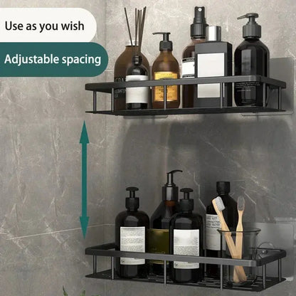 Bathroom Shelf Kitchen Storage Organizer Aluminum Alloy Shampoo Rack Shower Shelf Bathroom Accessories No Drill Shelf Zenn Organics Inc