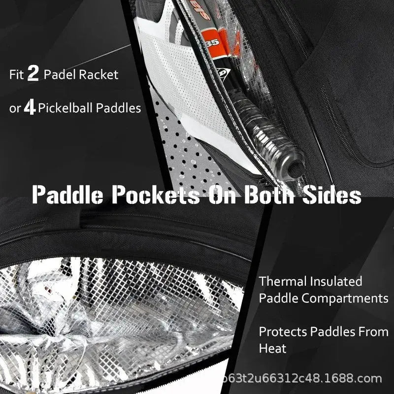Pickleball Racket Backpack with Ball Bag, Waterproof Sports Gear Bag, Breathable Shoe Compartment, Paddle Storage Bag Zenn Organics Inc