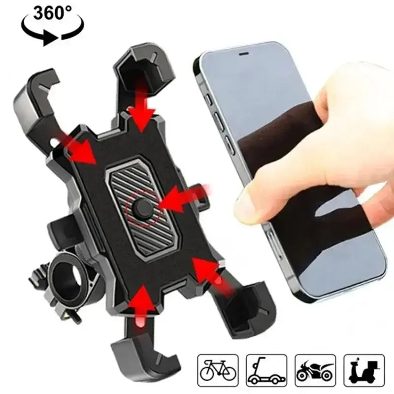 360° Rotatable Bike Phone Stand: Non-Slip Cycling Holder for MTB, Moto, Electric Bicycle Zenn Organics Inc