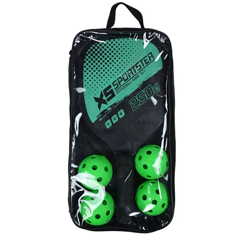 Zenn Organics Inc pickleball racket set with two paddles and four pickleballs for outdoor sports and recreational play