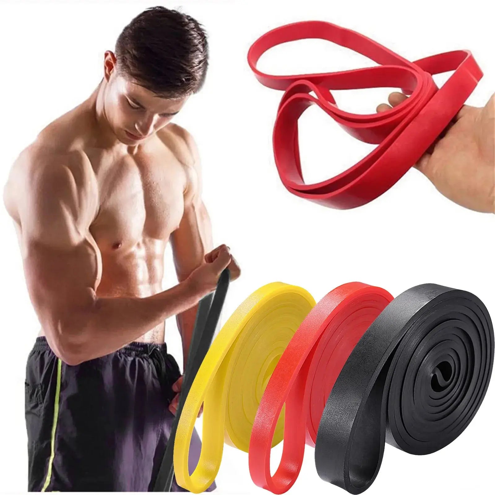 Resistance Bands Exercise Elastic Workout Ruber Loop Strength Rubber Band Gym Fitness Equipment Training Expander Unisex Zenn Organics Inc