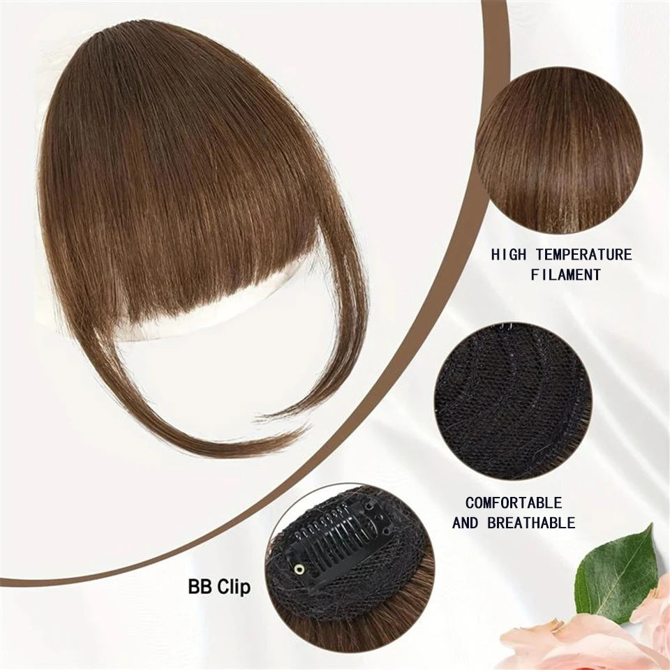 Hair bangs clip-in extensions Fringe fake hair wigs Synthetic Toupee Hairpiece with sideburns DIY Elegant women Hair Accessories Zenn Organics Inc
