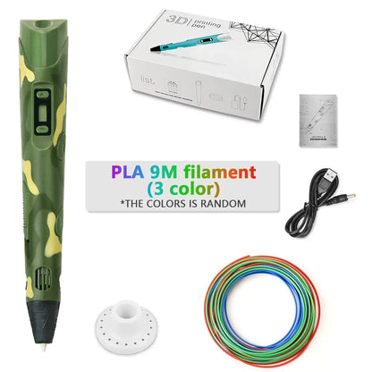 3D Pen For Children 3D Printing Drawing Pen DIY Funny Set for Kids Chidren Birthday Chrismas Creative Gift with PLA Filament Zenn Organics Inc