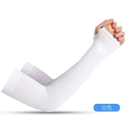 Pair of Zenn Organics Inc compression arm sleeves for men and women, providing sun protection during sports like football and volleyball