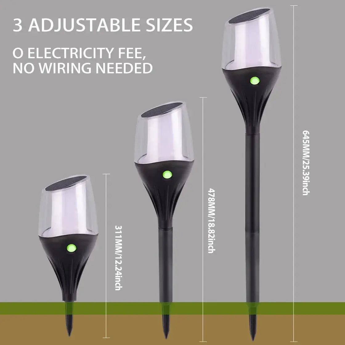 Solar outdoor LED garden lamp by Zenn Organics Inc, waterproof landscape path light for yard, backyard, and patio decorative lighting.
