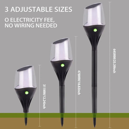 Solar outdoor LED garden lamp by Zenn Organics Inc, waterproof landscape path light for yard, backyard, and patio decorative lighting.