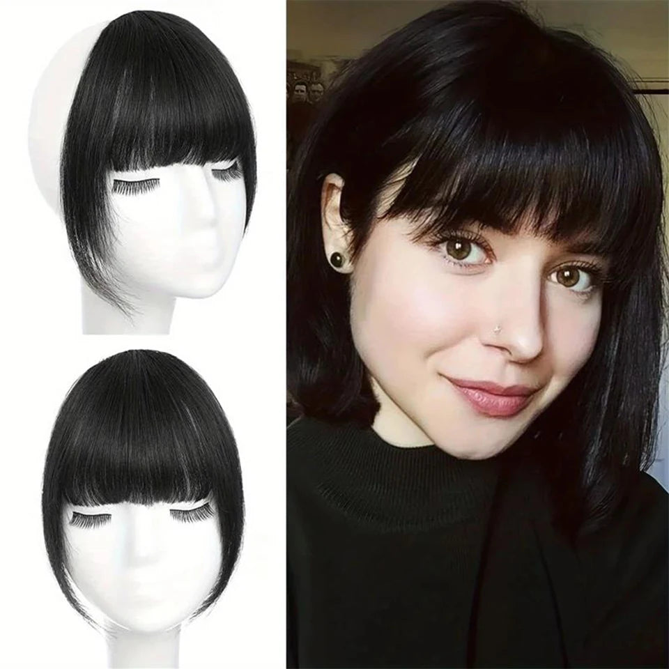 Hair bangs clip-in extensions Fringe fake hair wigs Synthetic Toupee Hairpiece with sideburns DIY Elegant women Hair Accessories Zenn Organics Inc