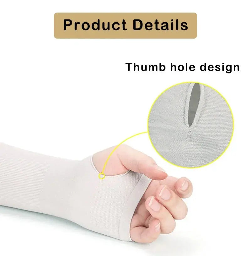 Pair of Zenn Organics Inc compression arm sleeves for men and women, designed for sun protection during sports and workouts.