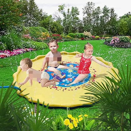 Summer Outdoor Garden Lawn Sea Animal Inflatable Cold Water Spray Kids Sprinkler Interactive Play Game Pad Mat Tub Bath Toys Zenn Organics Inc