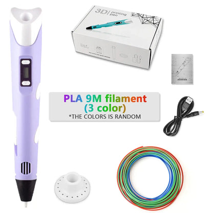3D Pen For Children 3D Printing Drawing Pen DIY Funny Set for Kids Chidren Birthday Chrismas Creative Gift with PLA Filament Zenn Organics Inc