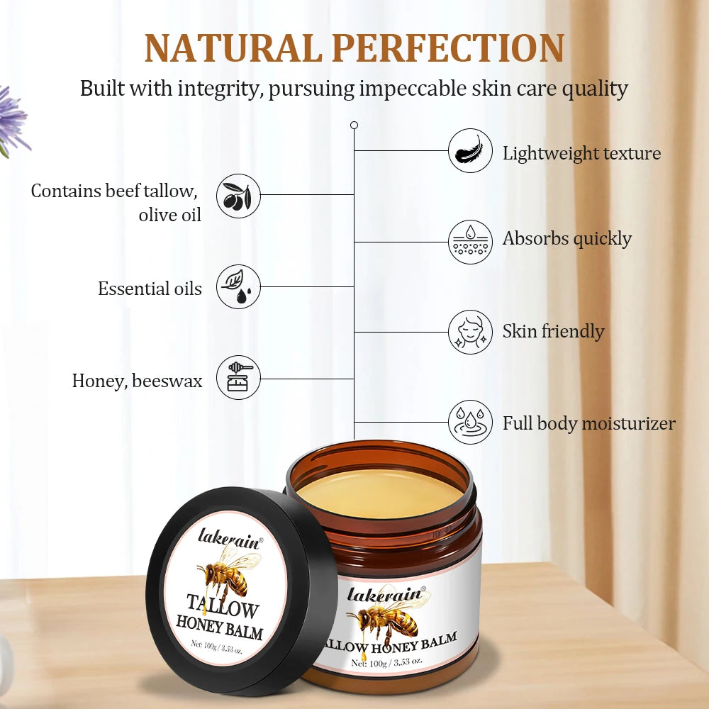 Tallow Honey Balm Specifically For Dryness And Itchiness Skin Moisturizing Beef Tallow Face Cream Body Lotion Face Cream Care Zenn Organics Inc