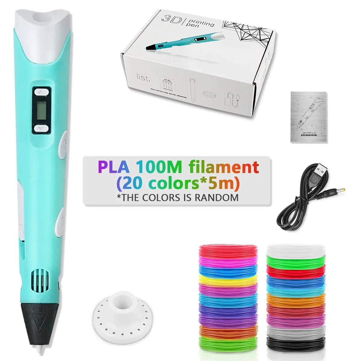 3D Pen For Children 3D Printing Drawing Pen DIY Funny Set for Kids Chidren Birthday Chrismas Creative Gift with PLA Filament Zenn Organics Inc