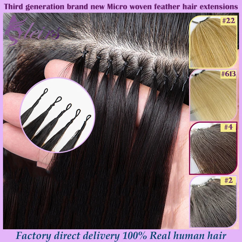 ADEIRS New Feather hair extensions 100% Human Hair Real Natural Hair Comfortable and Invisible Black Brown Blonde Straight Zenn Organics Inc