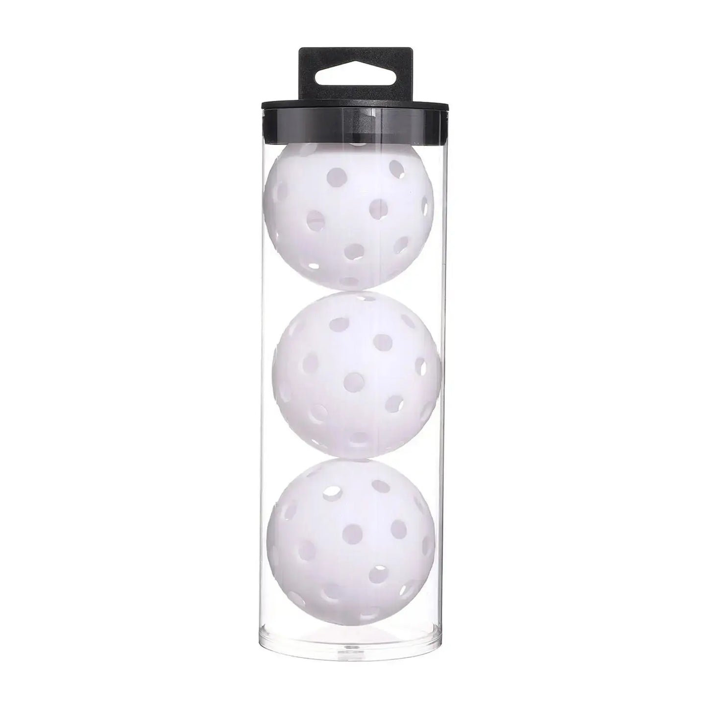 Set of three Zenn Organics pickleball balls with 40 holes, designed for outdoor court training and tournament play.
