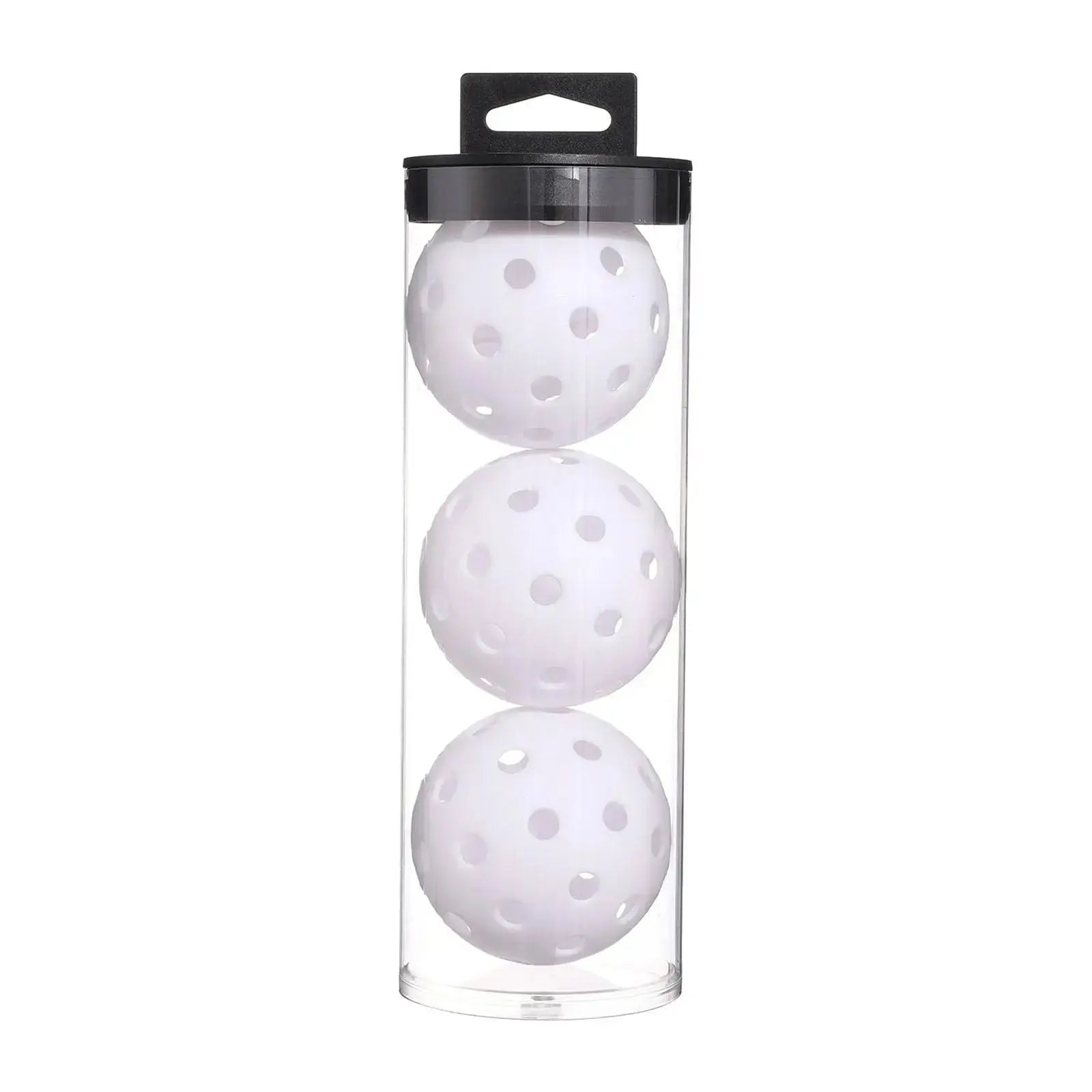 Set of three Zenn Organics pickleball balls with 40 holes, designed for outdoor court training and tournament play.