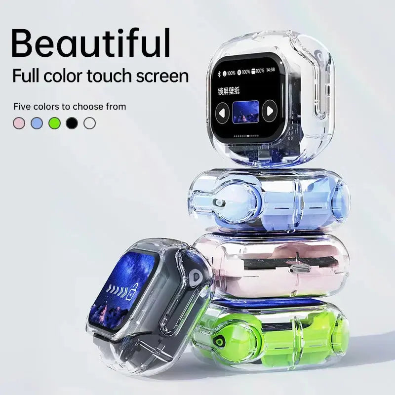 True Wireless Bluetooth Earbuds 5.4 Earphones ANC Noise Reduction Stereo Bass HD Mic Gamer Headset with LED Touch Screen Control Zenn Organics Inc