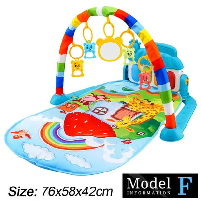Baby Fitness Stand Music Play Gym Activity Toys Newborn Piano Crawling Blanket Pedal Game Pad Early Education 0-36 Months Gifts Zenn Organics Inc