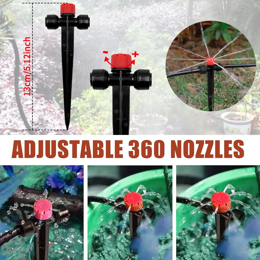 Garden Watering System, Quick-Connect Drip Irrigation Kit, DIY Automatic Irrigation Equipment Set for Lawn Raised Bed Greenhouse Zenn Organics Inc
